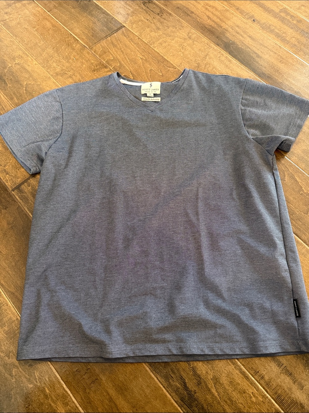 Scott James Short-Sleeve Tee in Heather Slate Blue